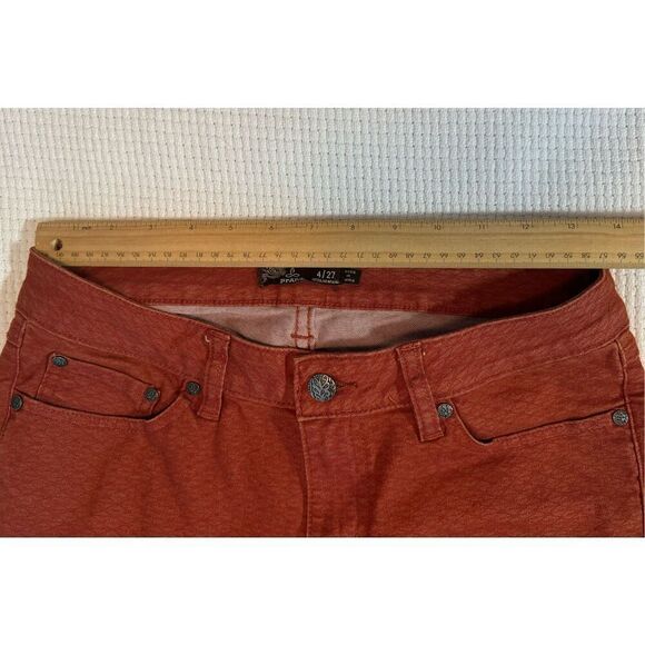 Prana Pattern Rust Kayla Stretch Straight Leg Performance Jeans Women's Size 4 - Picture 6 of 7